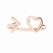 Ring, Heart, Jewelry Findings, Silver Jewelry, U-RING ODL-01137 7,5x18,3 mm