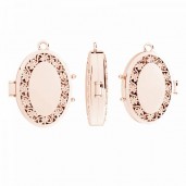 Oval Locket Pendant, Jewelry Findings, Silver Jewelry, OWS-00233 18,8x24,4 mm