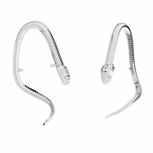 Schlangen-Anhänger, Silberschmuck, Schmuckteile, OWS-00155 12x27,4 mm