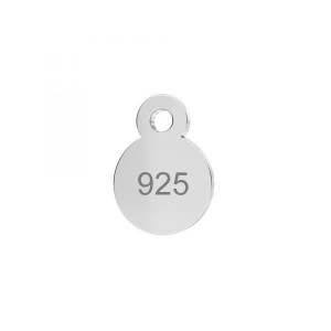Hallmark Tag, Heart, Pendant, Silver 925, Jewelry Findings, LKM-3272 - 0,50 5x7 mm Hallmark Tag, Heart, Pendant, Silver 925, Jewelry Findings, LKM-3272 - 0,50 5x7 mm