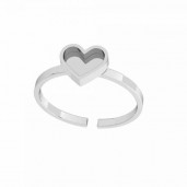 Ring, Heart, Jewelry Findings, Silver Jewelry, U-RING ODL-01117 6,5x20 mm