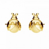 Ladybug Earrings, Silver Jewelry, Jewelry Findings, KLS ODL-01153 7,2x10,6 mm
