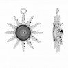 Sonnen-Anhänger, Fassung für Perle, Silberschmuck, Schmuckzubehör, ODL-01225 21x24 mm