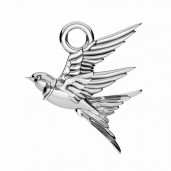 Swallow Pendant, Silver Jewelry, Jewelry Findings, ODL-01126 12,4x13,2 mm