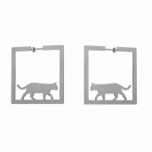 Square Cat Earrings, Earring Findings, Jewelry Findings, KLS LKM-3245 - 0,80 40x40 mm