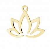 Lotus Flower Pendant, Silver Jewelry, Jewelry Findings, LKM-3179 - 0,50 16x19,5 mm