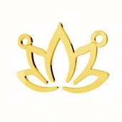 Lotus Flower Pendant, Silver Jewelry, Jewelry Findings, LKM-3178 - 0,50 14x19,5 mm