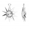 Sonnen-Anhänger, Fassung für Perle, Silberschmuck, Schmuckzubehör, ODL-01226 20x24 mm