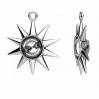 Sonnen-Anhänger, Fassung für Perle, Silberschmuck, Schmuckzubehör, ODL-01226 20x24 mm