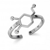 Dopamin-Silberring, Schmuckteile, Silberschmuck, U-RING ODL-00613 10,5x16 mm
