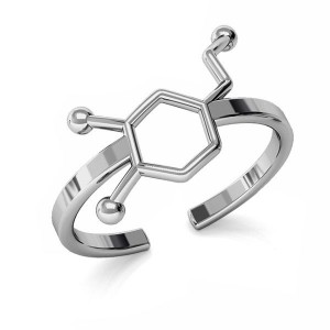 Dopamin-Silberring, Schmuckteile, Silberschmuck, U-RING ODL-00613 10,5x16 mm
