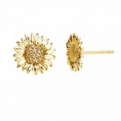 Sunflower Earrings, Silver Jewelry, Jewelry Findings, KLS ODL-01391 10x10 mm