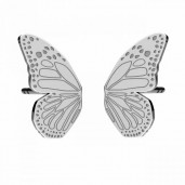 Butterfly Earrings, Silver Jewelry, Jewelry Findings, KLS LKM-3337 - 05 7,2x10,5 mm