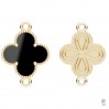 Clover Pendant-Connector, Resin, Silver Jewelry, CON-2 ODL-01332 15,2x21,2 mm
