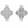 Clover Pendant-Connector, Resin, Silver Jewelry, CON-2 ODL-01332 15,2x21,2 mm