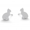 Katzen-Ohrstecker, Silberschmuck, Schmuckzubehör, KLS LK-0615 - 0,50 5,8x8 mm (L+P)