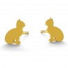 Katzen-Ohrstecker, Silberschmuck, Schmuckzubehör, KLS LK-0615 - 0,50 5,8x8 mm (L+P)