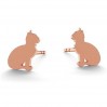 Katzen-Ohrstecker, Silberschmuck, Schmuckzubehör, KLS LK-0615 - 0,50 5,8x8 mm (L+P)
