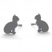 Kissa-korvakorutapit, hopeakorut, koruosat, KLS LK-0615 - 0,50 5,8x8 mm (L+P)