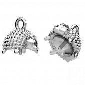 Hedgehog Earrings, Silver Jewelry, Jewelry Findings, ODL-01290 7,5x7,5 mm