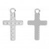 Kreuz-Anhänger mit Kristallen, Silberschmuck, OWS-00244 ver.2 12,3x20 mm