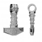 Thor's Hammer Pendant, Silver Jewelry, Mjölnir, OWS-00607 20,9x31 mm