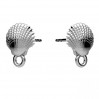 Muschel Ohrringe mit Öse, Ohrringteile, Silberschmuck,  KLS ODL-00752 8,5x11 mm