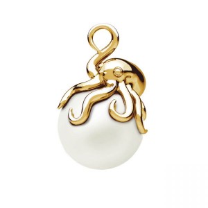 Oktopus-Anhänger, Silberschmuck, OWS-00619 8,6x9,3 mm ver.2