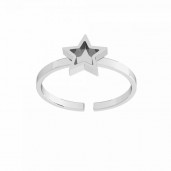 Ring, Star, Resin, Jewelry Findings, Silver Jewelry, U-RING ODL-01119 7x20 mm