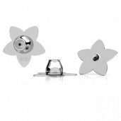 Flower Back-Stoppers, Silicone, Ear Backs, Earrings Findings, SL 5 LKM-3372 - 04 8,2x8,2 mm