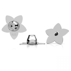 Flower Back-Stoppers, Silicone, Ear Backs, Earrings Findings, SL 5 LKM-3372 - 04 8,2x8,2 mm Flower Back-Stoppers, Silicone, Ear Backs, Earrings Findings, SL 5 LKM-3372 - 04 8,2x8,2 mm