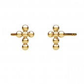 Cross Earrings, Crucifix, Silver Jewelry, KLS ODL-01474 5,7x7,5 mm
