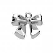 Bow Charm, Connector, Silver Jewelry, ODL-01455 13,4x16 mm