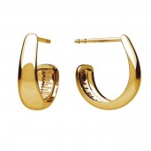 Semi Circular Earrings, Silver Jewelry, KLS ODL-01387 3,2x13,7 mm