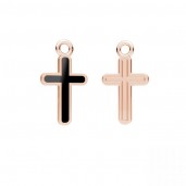 Cross Pendant, Black Resin, Crucifix, Silver Jewelry, CON-1 ODL-01460 8,5x15,2 mm ver.2