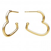 Heart Earrings, Silver Jewelry, KLS ODL-01452 18x25,5 mm