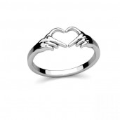 Heart in Hand Ring, Claddagh, Silver Jewelry, Jewelry Findings, RING OWS-00661 1,9x6 mm