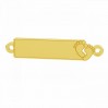 Baby Feet Rectangle Pendant, Engraving or Sew-on, Silver Jewelry, LKM-3385 - 0,50 5x24 mm