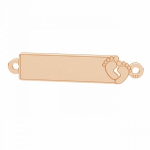Baby Feet Rectangle Pendant, Engraving or Sew-on, Silver Jewelry, LKM-3385 - 0,50 5x24 mm Baby Feet Rectangle Pendant, Engraving or Sew-on, Silver Jewelry, LKM-3385 - 0,50 5x24 mm