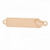 Baby Feet Rectangle Pendant, Engraving or Sew-on, Silver Jewelry, LKM-3385 - 0,50 5x24 mm