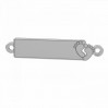 Baby Feet Rectangle Pendant, Engraving or Sew-on, Silver Jewelry, LKM-3385 - 0,50 5x24 mm