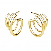 Semi Circular Earrings, Silver Jewelry, KLS OWS-00649 8,8x19 mm