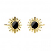 Sun Earrings, Black Resin, Jewelry Findings, Earring Findings, KLS ODL-01488 13,6x13,6 mm ver.2