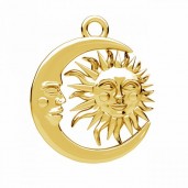 Moon and Sun Pendant, Silver Jewelry, ODL-01476 18x21 mm