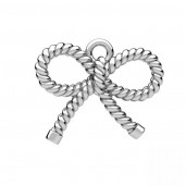 Bow Pendant, Silver Jewelry, ODL-01478 12,8x16,4 mm