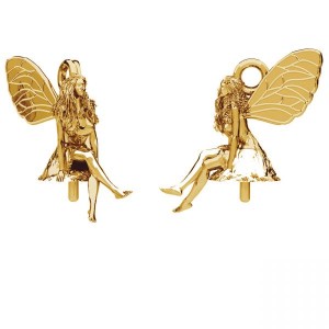 Fee-Anhänger Basis für 8mm Perle, Silberschmuck, OWS-00700 6,5x13 mm