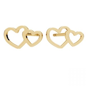 Herz-Ohrstecker, 14K Gold 585, Goldschmuck, KLS LKZ14K-50287 - 0,30 5,7x10 mm