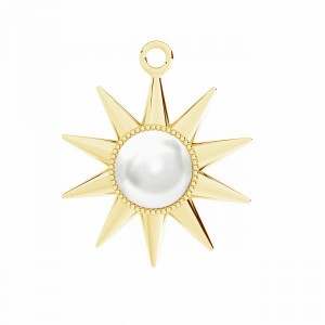 Sonnen-Anhänger mit Perle, Silberschmuck, Schmuckteile, OWS-00577 / ODL-01226 20x24 mm ver.2