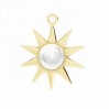 Sonnen-Anhänger mit Perle, Silberschmuck, Schmuckteile, OWS-00577 / ODL-01226 20x24 mm ver.2