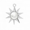 Sonnen-Anhänger mit Perle, Silberschmuck, Schmuckteile, OWS-00577 / ODL-01226 20x24 mm ver.2